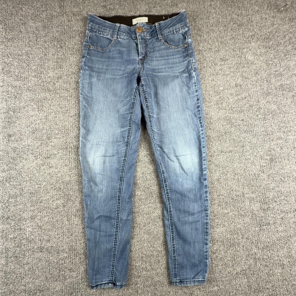 Rewind Jeans Womens L Medium Wash Blue Mid Rise Skinny Stretch Denim Pants